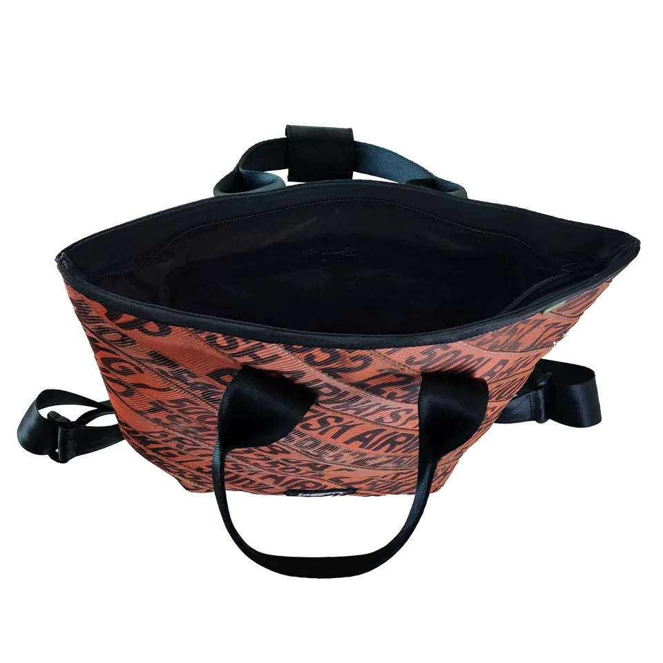 Serially Circular Day Tripper Backpack 14" in Ex-British Cargo Belts and Rescued Car Seat Belts