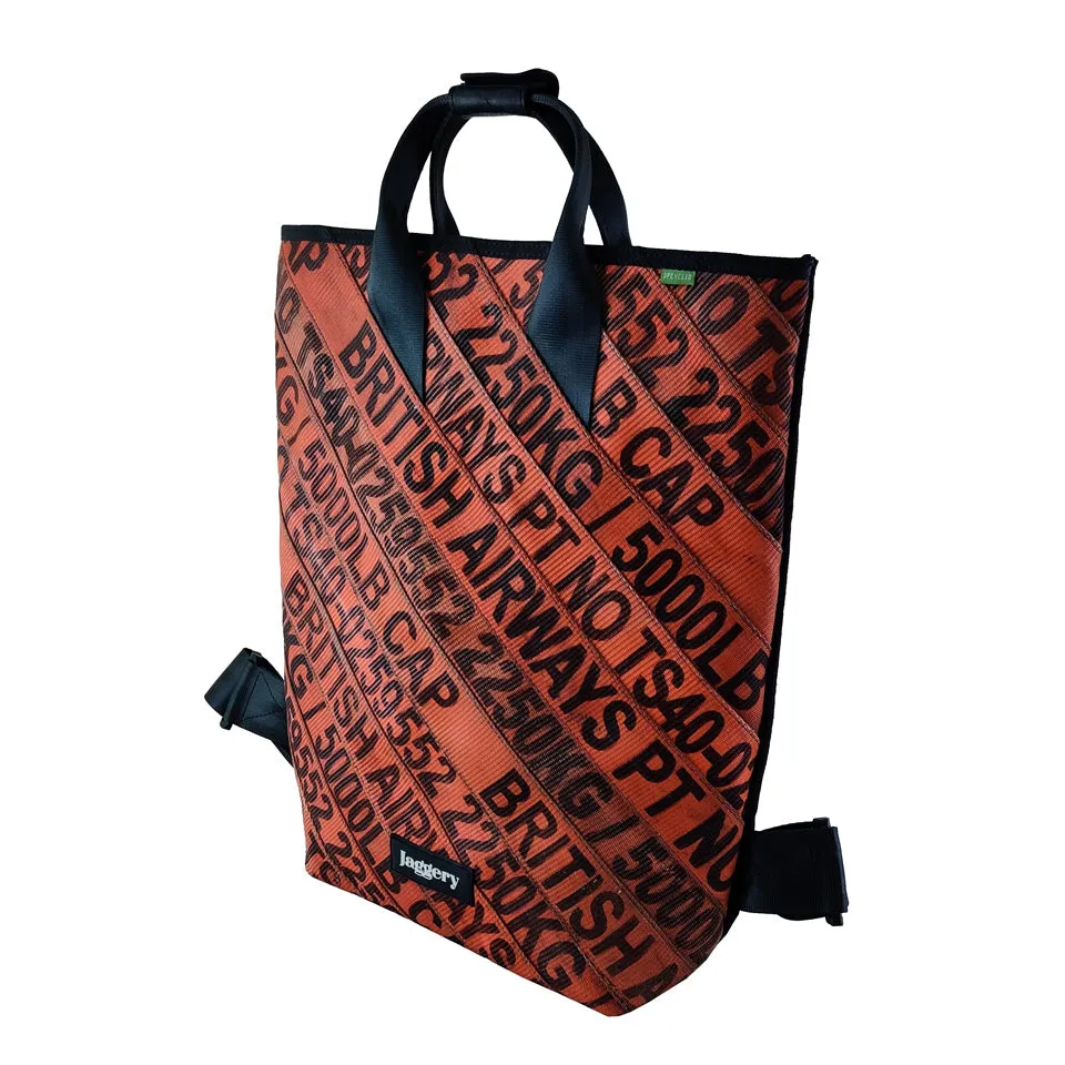 Serially Circular Day Tripper Backpack 14" in Ex-British Cargo Belts and Rescued Car Seat Belts