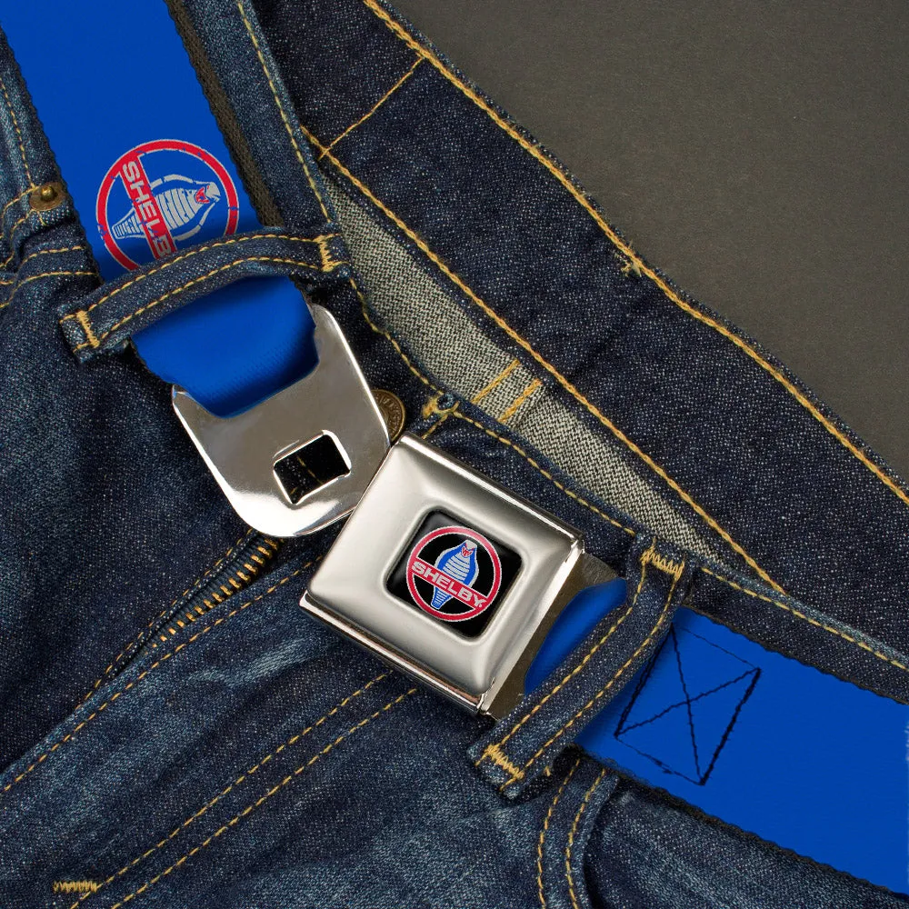 SHELBY Cobra Full Color Black Gray Red Blue Seatbelt Belt - SHELBY Cobra Weathered Blue/Gray/Red Webbing