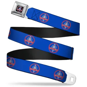 SHELBY Cobra Full Color Black Gray Red Blue Seatbelt Belt - SHELBY Cobra Weathered Blue/Gray/Red Webbing