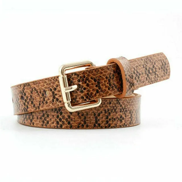 Snake Skin Print Belts Faux Leather