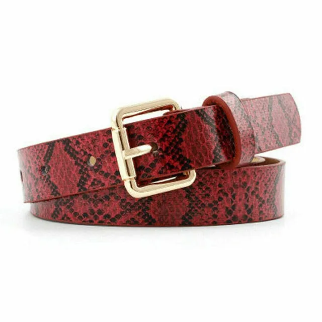 Snake Skin Print Belts Faux Leather