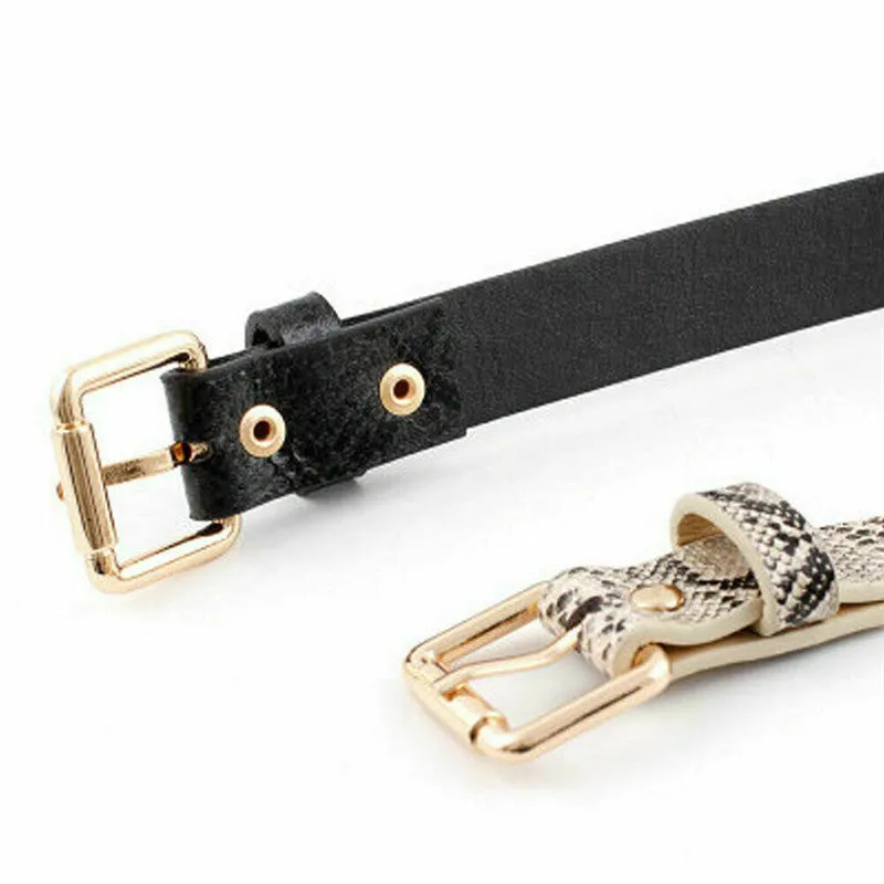 Snake Skin Print Belts Faux Leather