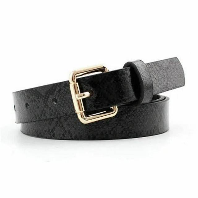 Snake Skin Print Belts Faux Leather
