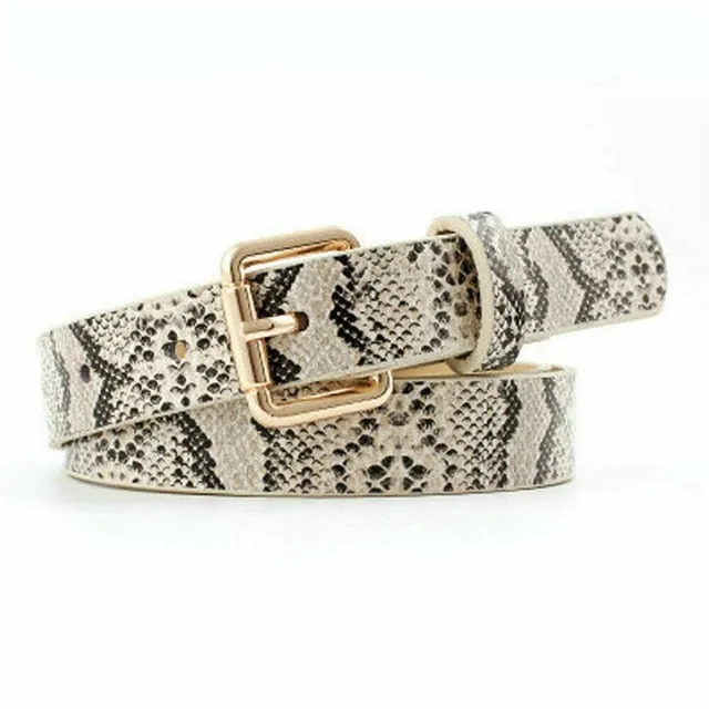 Snake Skin Print Belts Faux Leather
