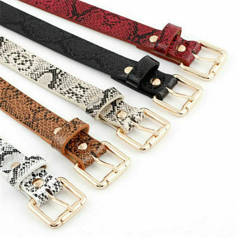 Snake Skin Print Belts Faux Leather