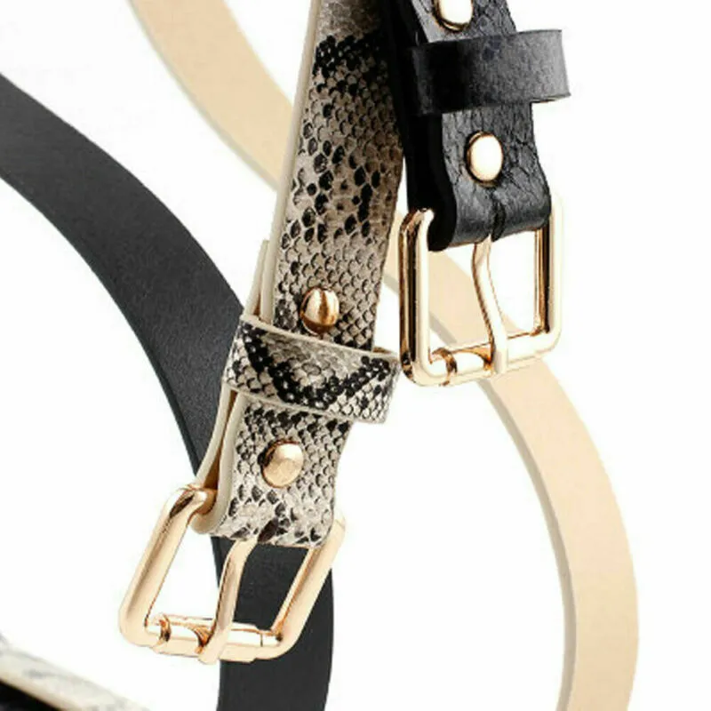 Snake Skin Print Belts Faux Leather