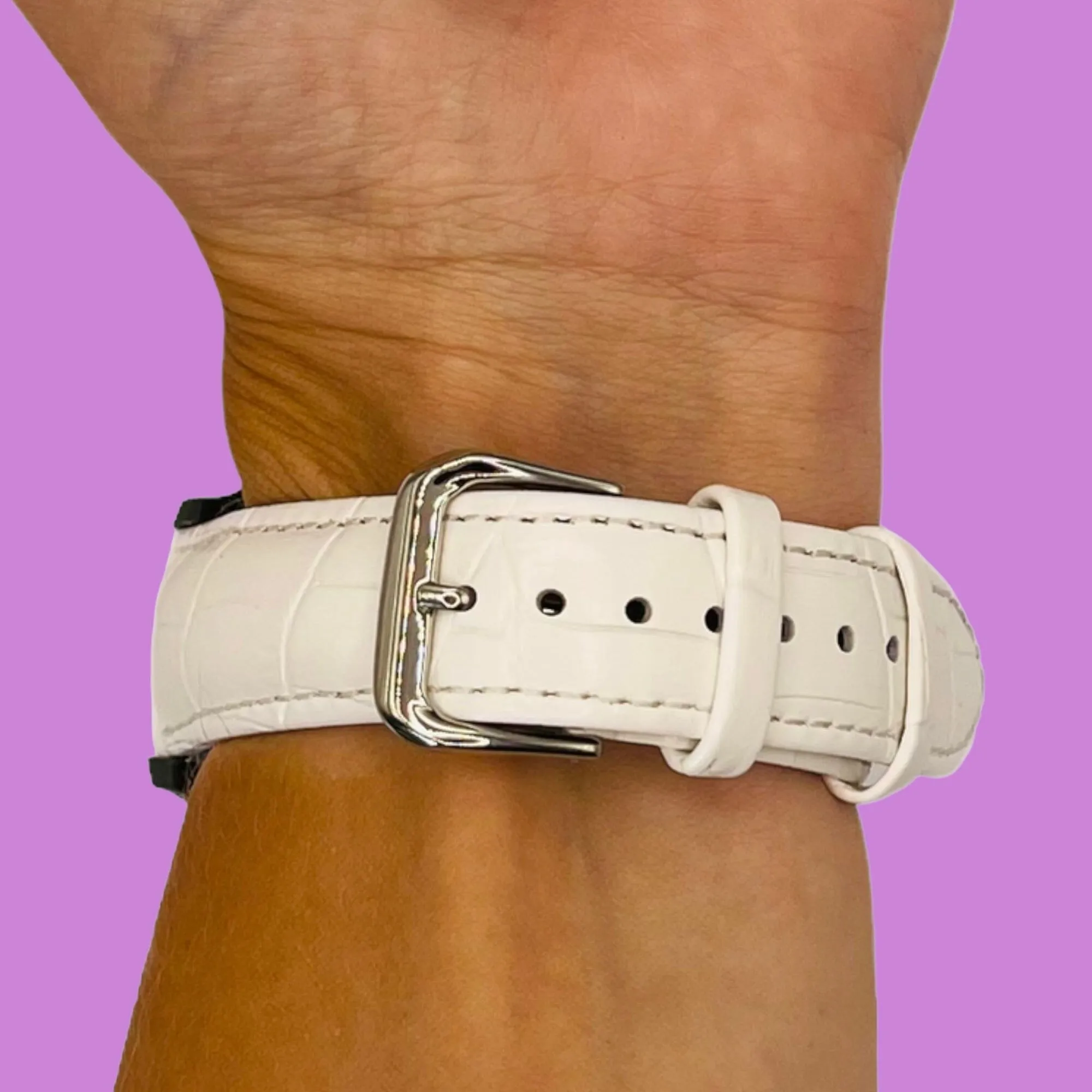 Snakeskin Leather Watch Straps Compatible with the Garmin 18mm Range