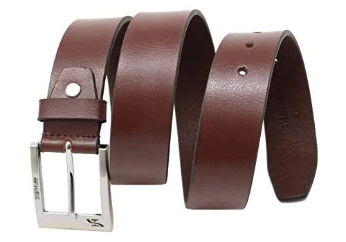 STARHIDE Mens Full Grain Real Leather Belt With Detachable Alloy Single Prong Buckle SB08