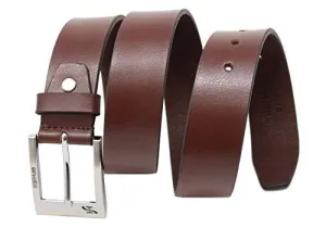 STARHIDE Mens Full Grain Real Leather Belt With Detachable Alloy Single Prong Buckle SB08