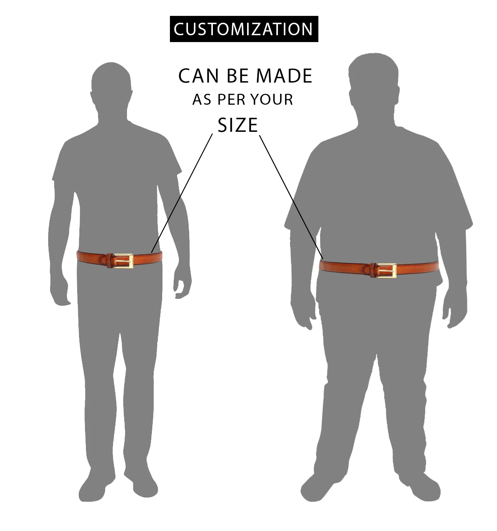 Tan With Golden Square Buckle Hand Painted Leather Formal Belt For Men