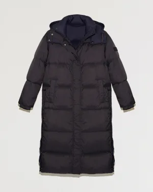 Two-tone reversible 7/8 down jacket