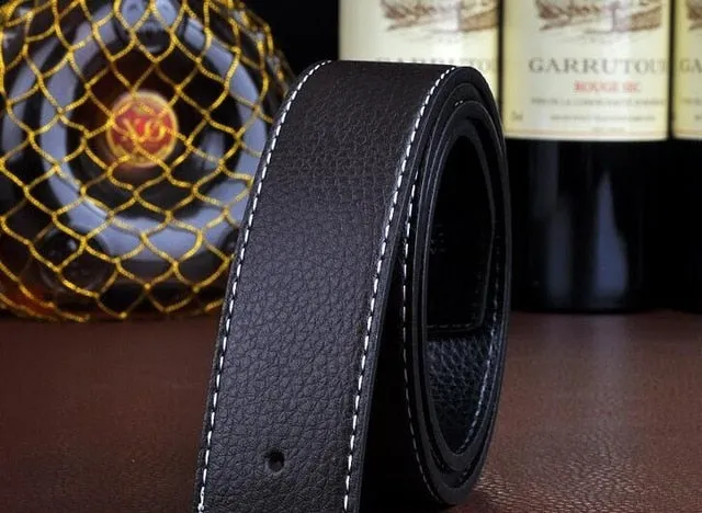 VOHIO Men's brands belts smooth button belt