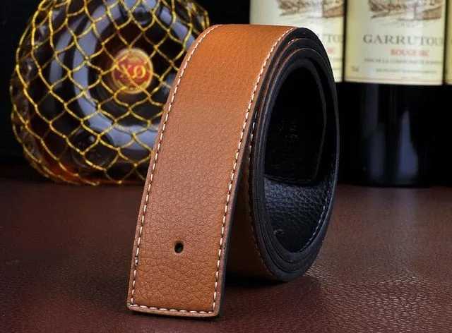 VOHIO Men's brands belts smooth button belt