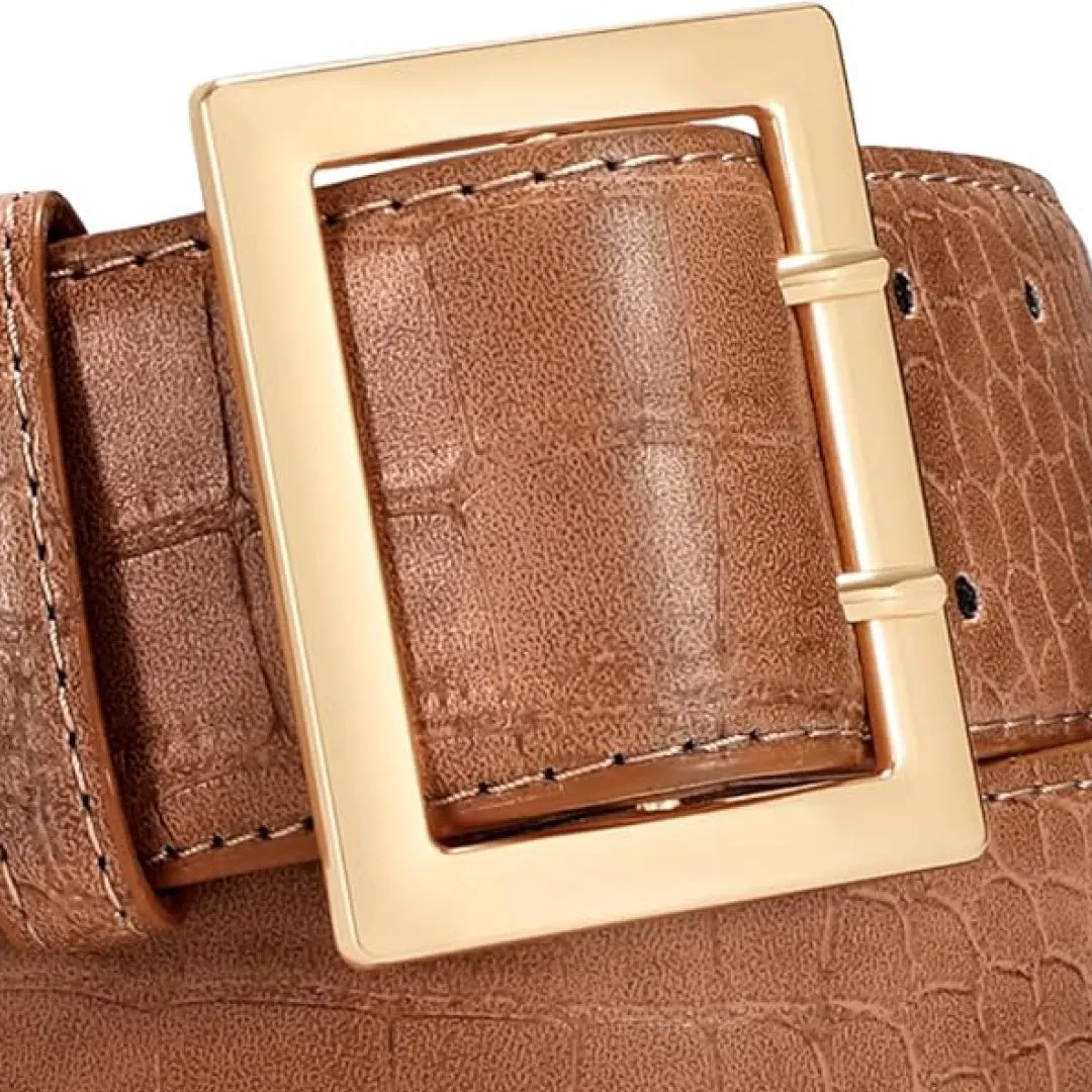 Wide Leather Belt Chic Waist Belt